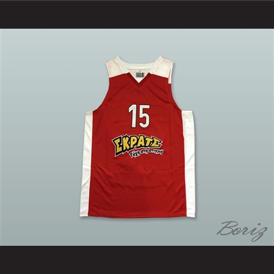 Georgios Printezis 15 Olympiacos Piraeus Greece Red Basketball Jersey