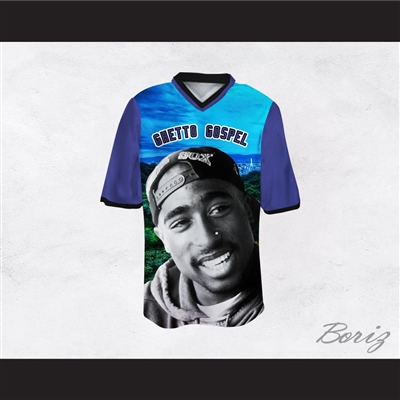 Tupac Shakur 6 Ghetto Gospel Mountains Football Jersey