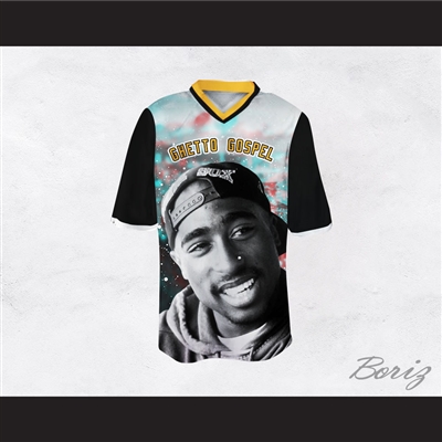 Tupac Shakur 6 Ghetto Gospel Night Sky Football Jersey