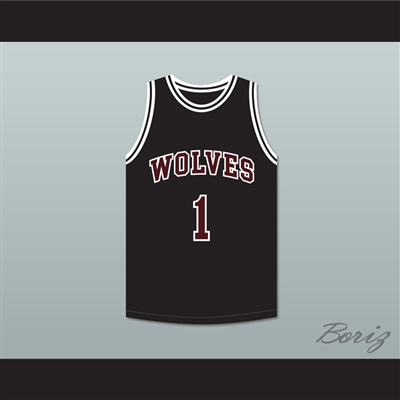 Gil 1 Wolves High School Black Basketball Jersey