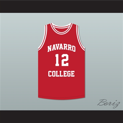 Rapper Cameron Giles 12 Navarro College Red Basketball Jersey