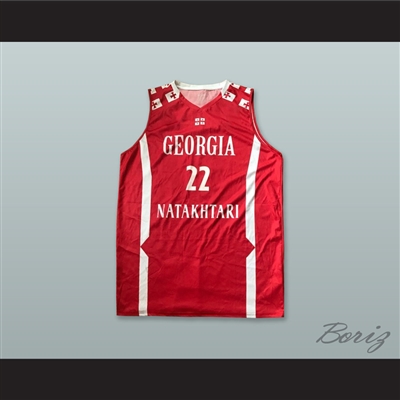 Giorgi Sharabidze 22 Georgia Red Basketball Jersey