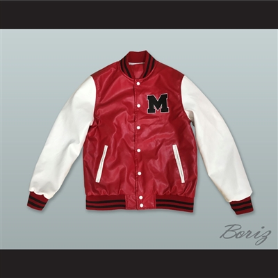 Glee William McKinley High School Red and White Lab Leather Varsity Letterman Jacket