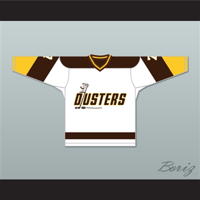 Bill 'Goldie' Goldthorpe 7 Binghamton Broome Dusters White Hockey Jersey 2