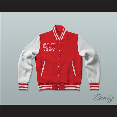 Grand Lakes University Hooters Red Varsity Letterman Jacket-Style Sweatshirt