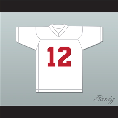 Greg Cima 12 Mustangs High School White Practice Football Jersey Windrunner 1