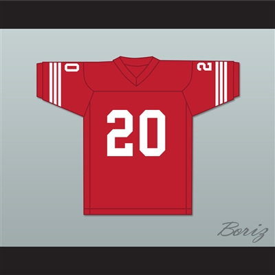 Greg Cima 20 Mustangs High School Red Football Jersey Windrunner 1