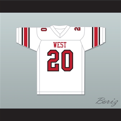 Greg Cima 20 West High School White Football Jersey Windrunner 2