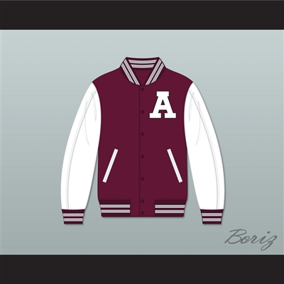 Guilty Conscience Maroon and White Varsity Letterman Jacket-Style Sweatshirt 1