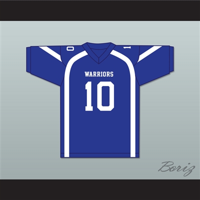 Marcos Gutierrez 10 Liberty Christian School Warriors Blue Football Jersey