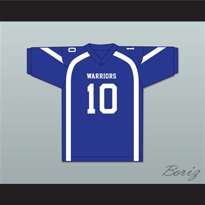 Marcos Gutierrez 10 Liberty Christian School Warriors Blue Football Jersey