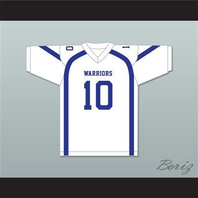 Marcos Gutierrez 10 Liberty Christian School Warriors White Football Jersey