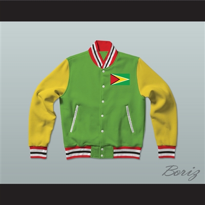 Guyana Varsity Letterman Jacket-Style Sweatshirt