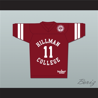 Walter Oakes 11 Hillman College Maroon Football Jersey with Theater Patch A Different World