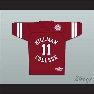 Walter Oakes 11 Hillman College Maroon Football Jersey with Eagle Patch A Different World