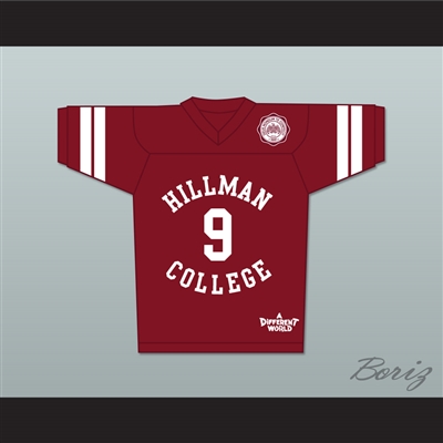 Dwayne Wayne 9 Hillman College Maroon Football Jersey with Eagle Patch A Different World