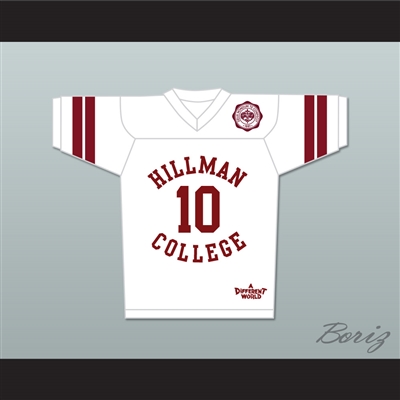 Ronald 'Ron' Johnson 10 Hillman College White Football Jersey with Theater Patch A Different World
