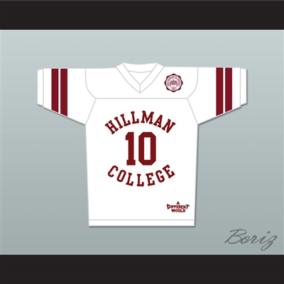 Ronald 'Ron' Johnson 10 Hillman College White Football Jersey with Eagle Patch A Different World