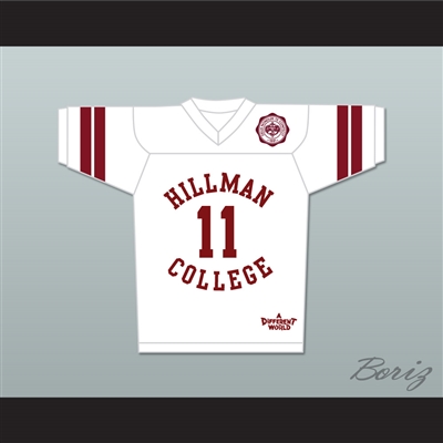 Walter Oakes 11 Hillman College White Football Jersey with Theater Patch A Different World
