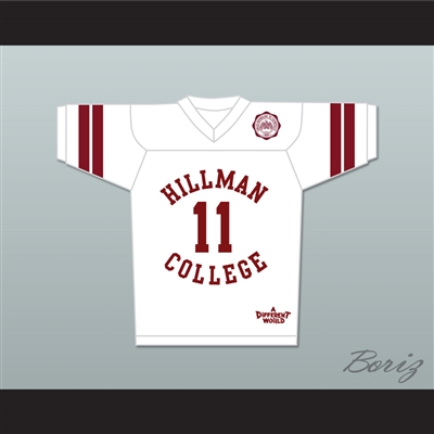 Walter Oakes 11 Hillman College White Football Jersey with Eagle Patch A Different World