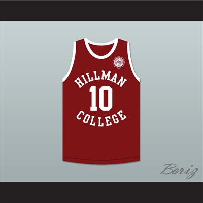 Ronald 'Ron' Johnson 10 Hillman College Maroon Basketball Jersey with Eagle Patch