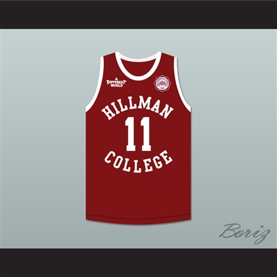 Coach Walter Oakes 11 Hillman College Maroon Basketball Jersey with Eagle Patch A Different World