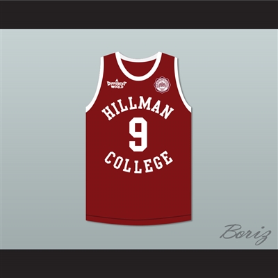 Dwayne Wayne 9 Hillman College Maroon Basketball Jersey with Eagle Patch A Different World