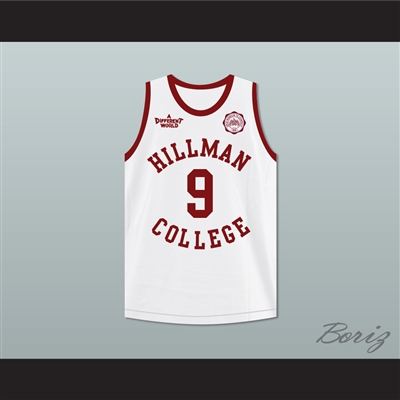 Dwayne Wayne 9 Hillman College White Basketball Jersey with Eagle Patch A Different World