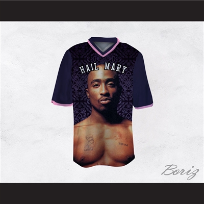Tupac Shakur Makaveli 06 Hail Mary Purple Pattern Football Jersey