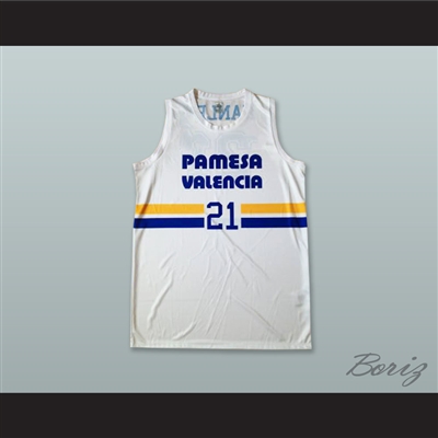 Hanley 21 Pamesa Valencia White Basketball Jersey