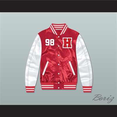 Hard Knock Life 98 Red/ White Varsity Letterman Satin Bomber Jacket