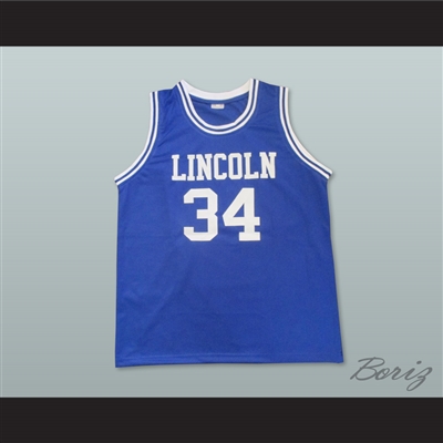 Ray Allen Jesus Shuttlesworth 34 Lincoln High School Blue Basketball Jersey He Got Game