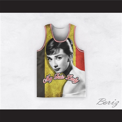 Audrey Hepburn 04 My Fair Lady Striped Design Basketball Jersey