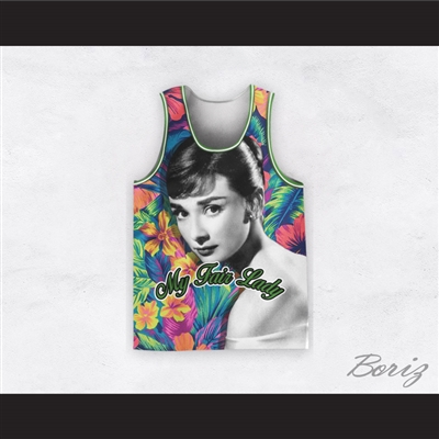 Audrey Hepburn 04 My Fair Lady Floral Design Basketball Jersey