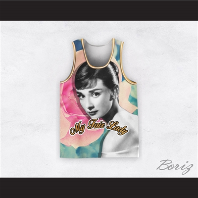 Audrey Hepburn 04 My Fair Lady Flower Design Basketball Jersey