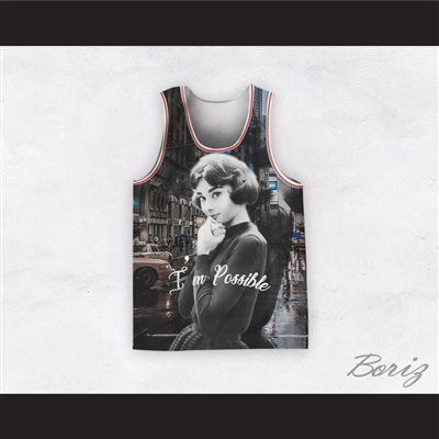 Audrey Hepburn 04 I'm Possible City Streets Design Basketball Jersey
