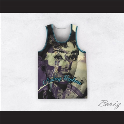 Audrey Hepburn 04 Smoking Cigarette Bicycle Basketball Jersey