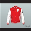 Hodges 8 Putnam Badgers High School Red Wool and White Lab Leather Varsity Letterman Jacket