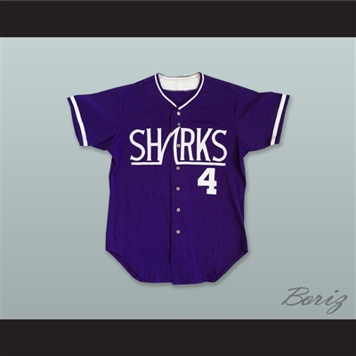 Honolulu Sharks 4 Purple Button Down Baseball Jersey