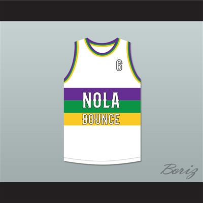 Hot Boy Ronald 6 NOLA Bounce White Basketball Jersey