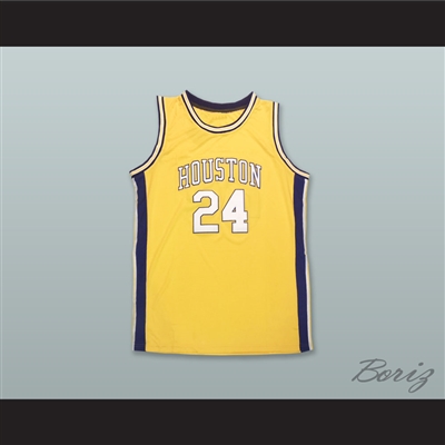 Houston Mavericks 24 Yellow Basketball Jersey