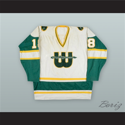 1978-79 WHA Marty Howe 18 New England Whalers White Hockey Jersey