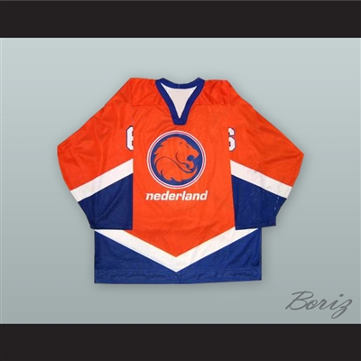 Ivy van den Huevel 6 Netherlands National Team Orange Hockey Jersey