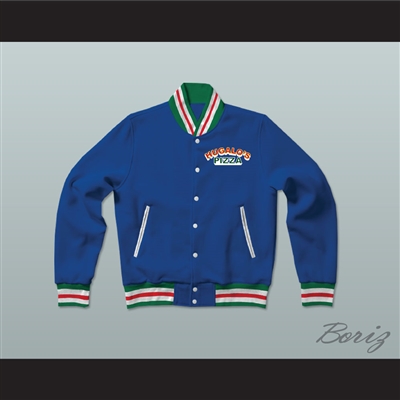Hugalo's Pizza Blue Varsity Letterman Jacket-Style Sweatshirt