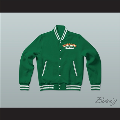 Hugalo's Pizza Green Varsity Letterman Jacket-Style Sweatshirt