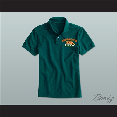 Ricky Bobby Hugalo's Pizza Logo 4 Dark Green Polo Shirt