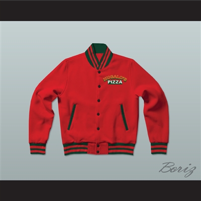 Hugalo's Pizza Red Varsity Letterman Jacket-Style Sweatshirt