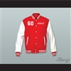 Nipsey Hussle 60 Crenshaw Red Wool and White Lab Leather Varsity Letterman Jacket