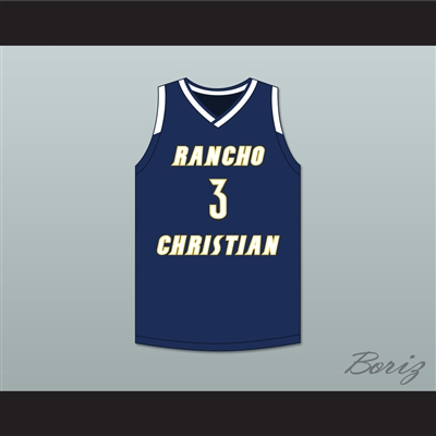 Isaiah Mobley 3 Rancho Christian School Eagles Navy Blue Basketball Jersey 1
