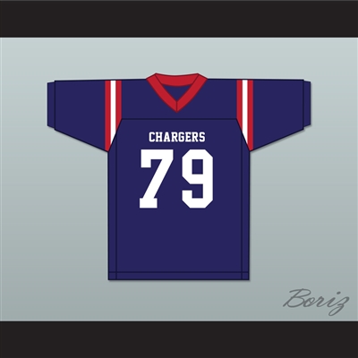 Ikem Ekwonu 79 Providence Day School Chargers Navy Blue Football Jersey 1